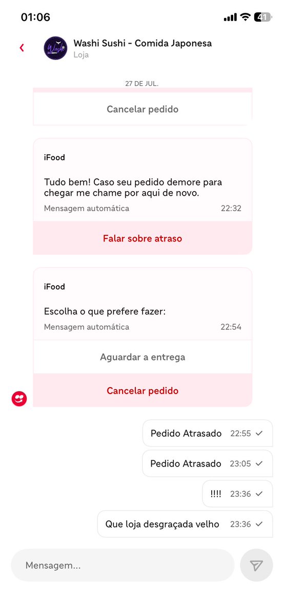 sweett_mood's tweet photo. Meu pedido não chegou e não consigo cancelar o suporte do @iFood é pessimo https://t.co/q47gML6tSq