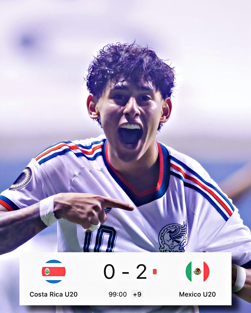 AllFutbolMX's tweet photo. 🚨🤯 FINAL: MEXICO DEFEATS COSTA RICA AT THE CONCACAF U20 CHAMPIONSHIP! 🇨🇷🏆

Chivas players Camberos, Sandoval, and Inda led Mexico to another victory and top the group!❤️👏🏼 https://t.co/P1es4iQNu4