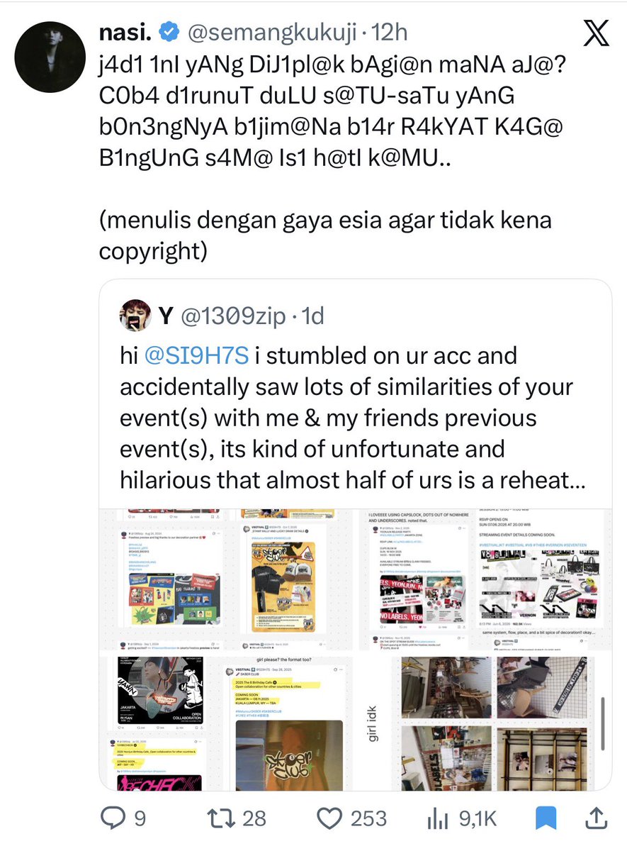 petiteshu's tweet photo. memulung tweet yang menurut gw kocak dari tuduhan tak berdasar kaka zip ke kaka panitia v8stival… makasi kaka2 udah lucu dan made my day https://t.co/HzoFQwc3Oz