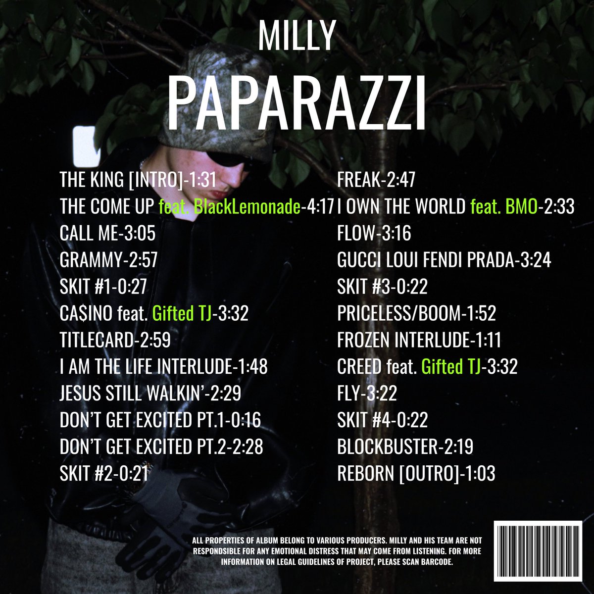 RedBranMil's tweet photo. MILLY (ME)
PAPARAZZI (ALBUM)
24 TRACKS
AUGUST 24TH

FEATURES:
BMO
BLACKLEMONADE
GIFTED TJ
VARIOUS PRODUCERS

GET READY https://t.co/nkZGJns740