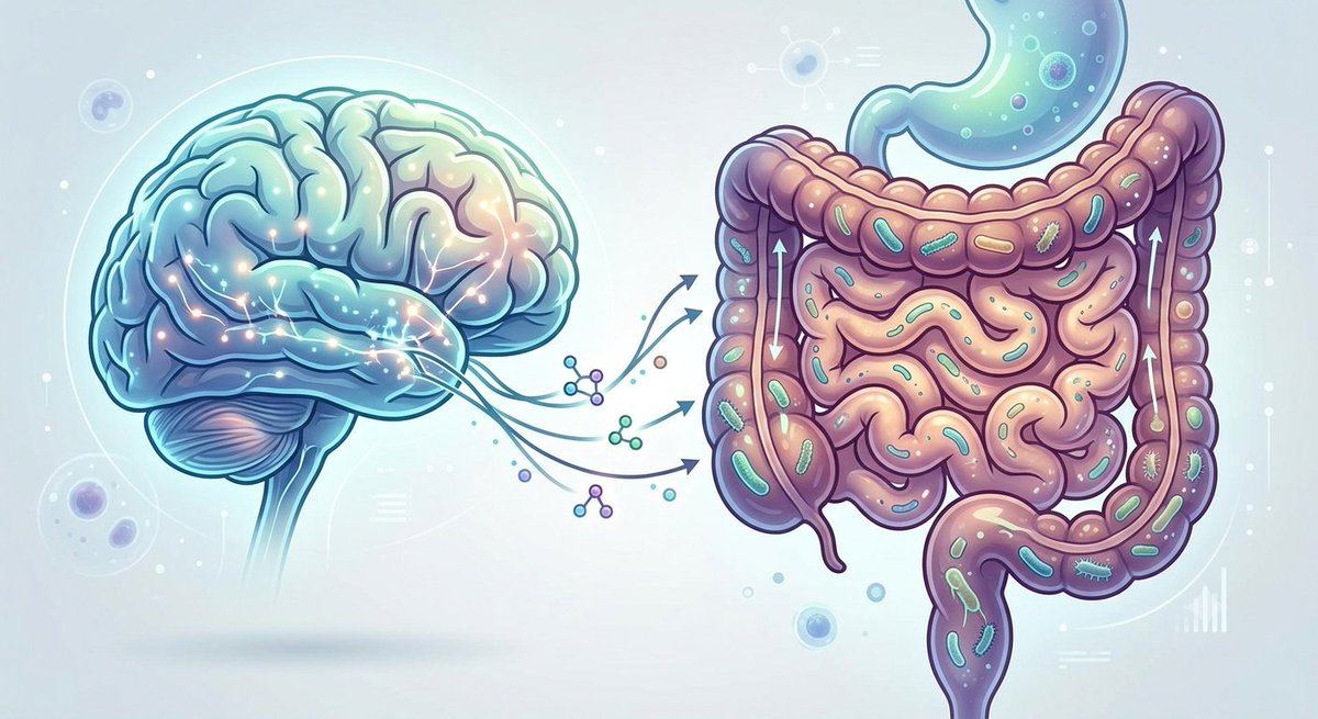 DrAzagra's tweet photo. 🧠💡 ¿Sabías que el 90% de la serotonina se produce en tu intestino? El eje intestino-cerebro es clave para la salud mental.

🔬 La disbiosis intestinal se vincula a neuroinflamación vía nervio vago. Probióticos y prebióticos son una vía terapéutica emergente.

#Microbioma https://t.co/4m9slEwkpQ