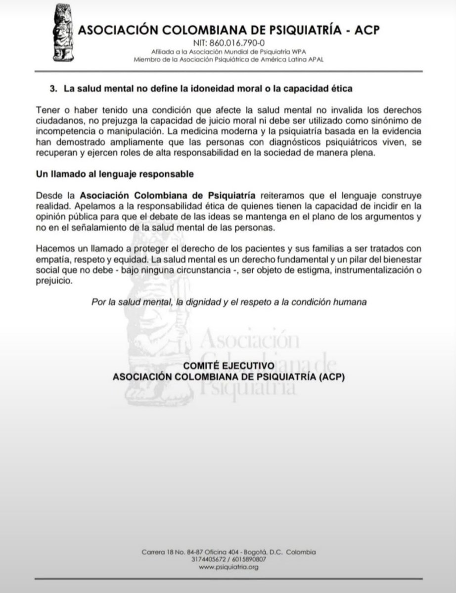 TuRegionTV1's tweet photo. 👀 Fuerte Llamado a Gustavo Petro hace la Asociación Colombiana de Psiquiatría.

“La salud mental no se usa para desacreditar”, dice mensaje a Petro por revelar la historia clínica de Angie Rodríguez. 

Las denuncias de la exdirectora  (Dapre). https://t.co/Eg1n8T536X
