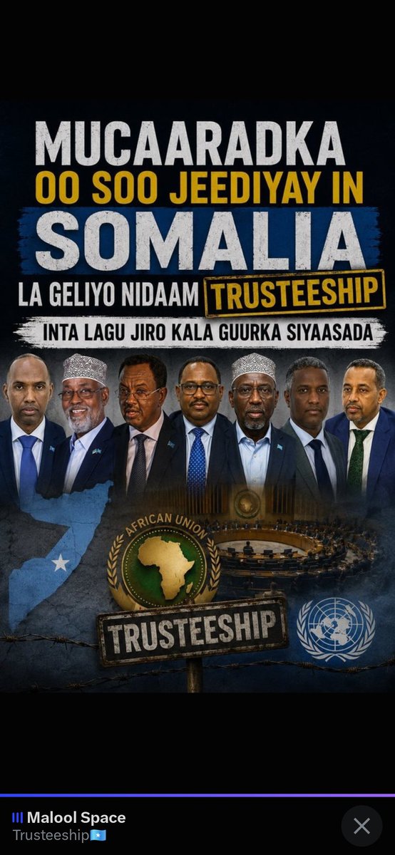 AdamV356264's tweet photo. Opposition requests somalia to return to trusteeship is a great move.

because otherwise hassan sheikh will handover all the resources to turkey gov

Returning to UN trusteeship will take away the executive power from hassan Sheikh
@HESaidADeni @MohamedHRoble @hesharifshahmed https://t.co/uOJFGfcp77