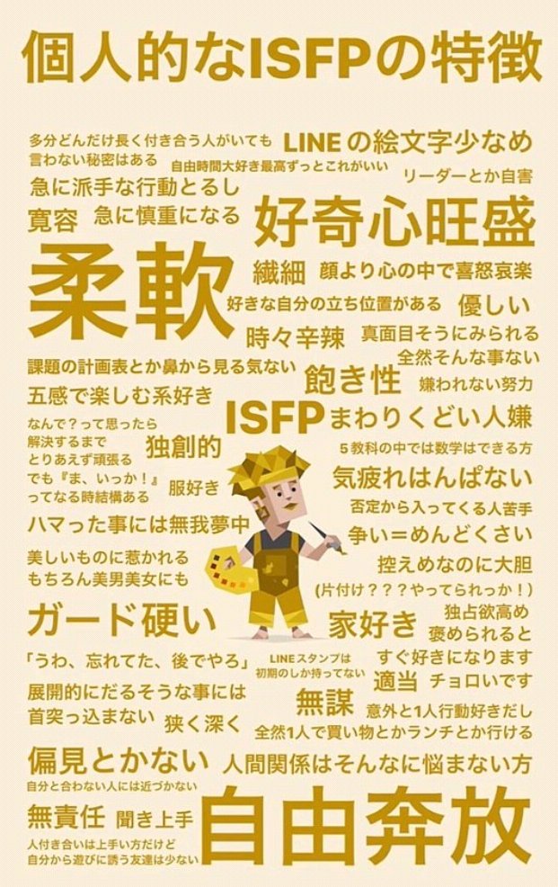 seiu_0116's tweet photo. 推しがやってたので🐇🎩
ISFPはまじで当たってる
恋愛モンスターは所々当たってるから変わるかもね https://t.co/a6W75xUrgD