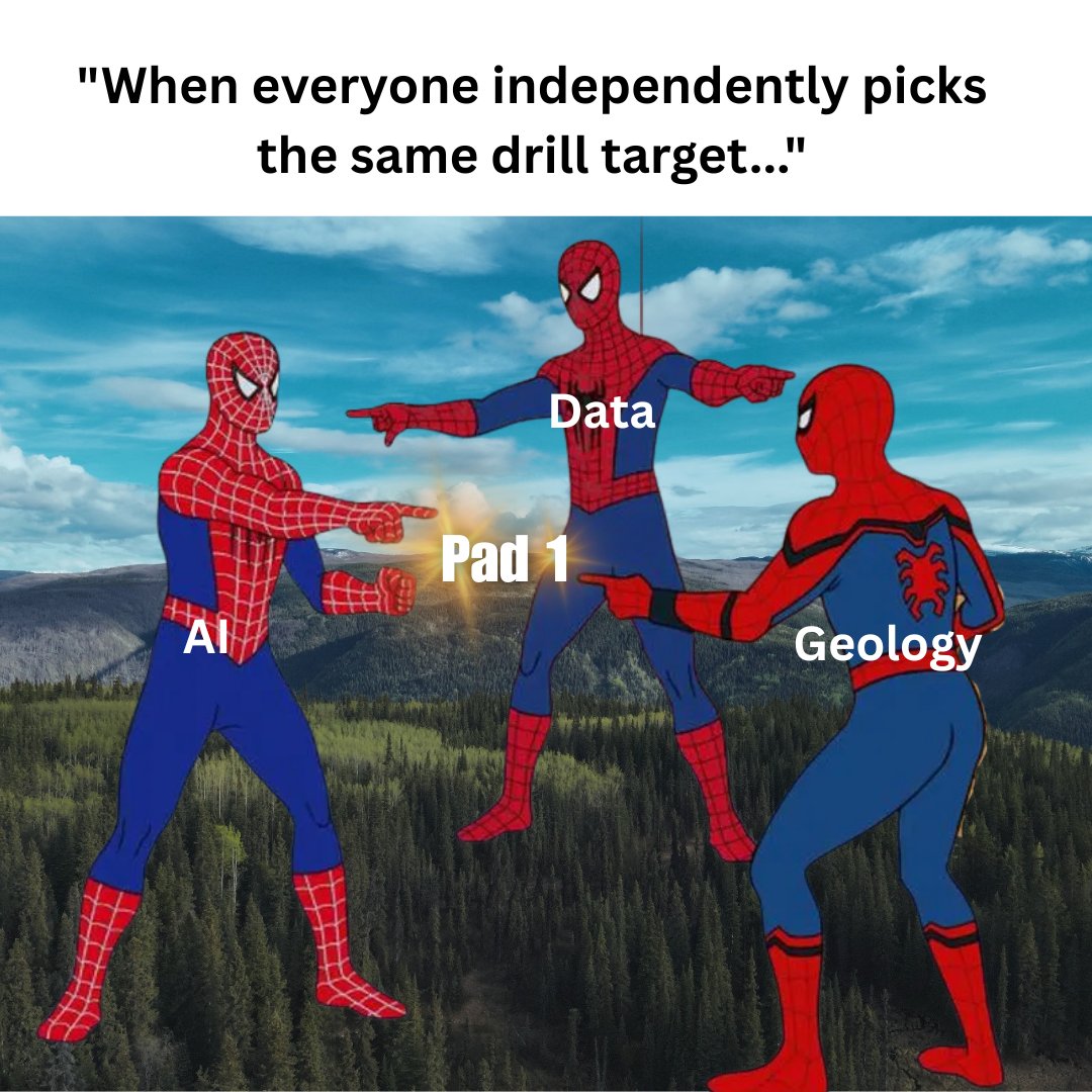 DoubleviewGold's tweet photo. Not a multiverse... a drill plan. 😄
If three Spider-Men agree, maybe it's worth paying attention. 👀
Follow @DoubleviewGold & tag your favorite mining nerd.
$DBG.V $DBG.NE $DBLVF #HatProject #Mining #AI #Copper #Gold #Scandium #Cobalt #Silver #meme #invest https://t.co/Y09UxgyXov