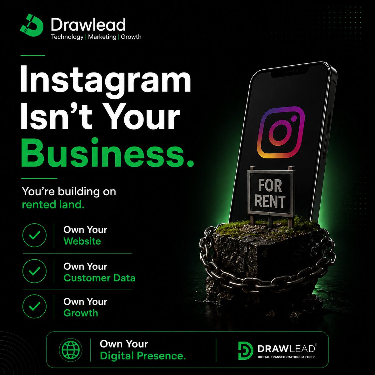drawlead's tweet photo. You're not building a business if you're only building followers.

Social media is rented land.
Your website, customer data, and brand are assets you own.

Build accordingly.

#BusinessGrowth #DigitalMarketing #Drawlead https://t.co/fgMlvBC9v6