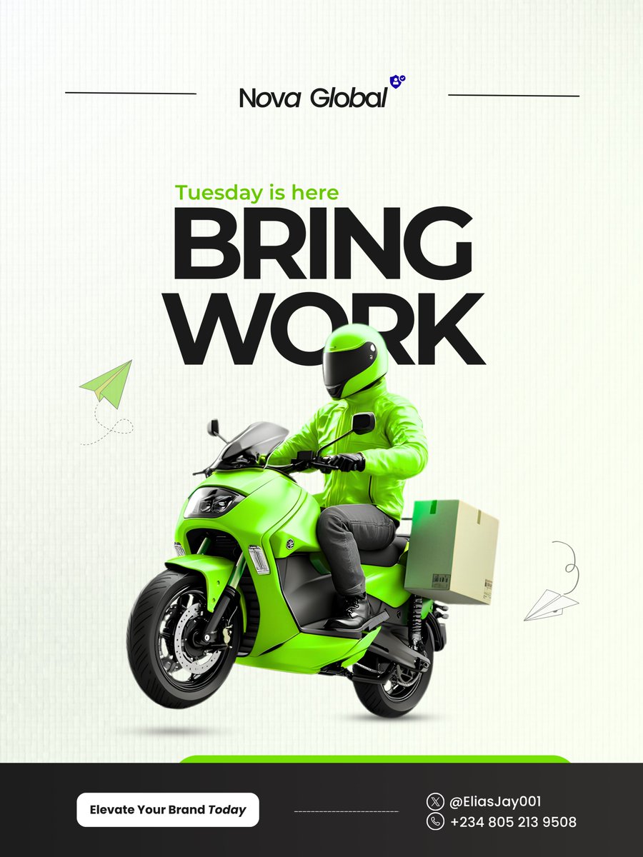 EliasJay001's tweet photo. Tuesday is here, faithfuls and we’re on full speed. 🏍️⚡
Got projects or brand assets ready to deploy? Our schedule fills quickly, so don't delay! Let's lock in your slot now. Bring work!

Let's make this week count. Slide into my Dm/WhatsApp below to elevate your brand today. https://t.co/ZKwUMw37mV