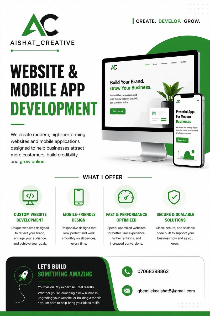 Aishat_Creative's tweet photo. Hi, I’m Aishat Gbemileke. I work with authors and personal brands to create professional websites that showcase their work, strengthen their online presence, and make it easier for readers to connect with them. #websitedevelopment #websitedesign #websiteredesign https://t.co/qas4XCcU2z