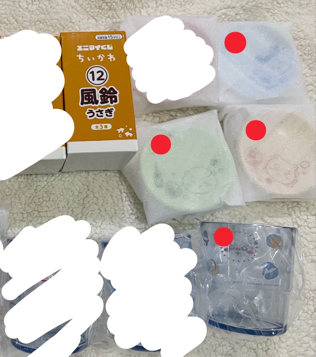 rik_55l's tweet photo. 【 交換 】 ちいかわ エニマイくじ セブンイレブン

♡譲
★風鈴 うさぎ
レトロコップ ラッコ
豆皿セット 古本屋 シーサー くりまんじゅう

♡求
定価(+送料)

⟡͚ 横浜手渡し、郵送可
⟡͚ ★は赤丸4点纏めてのお譲りのみ
⟡͚ 赤丸は単体譲渡可 https://t.co/98gfGWtimF