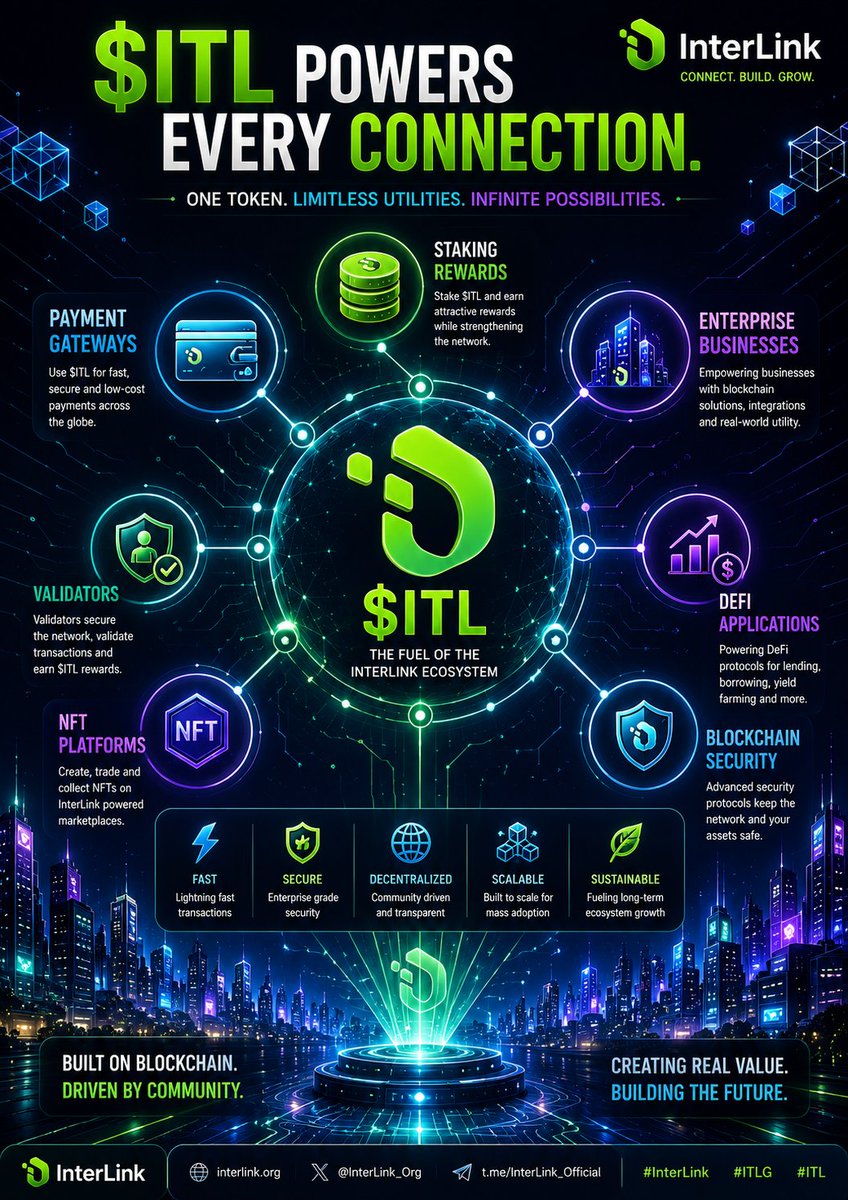 Pavananamdevula's tweet photo. Every transaction, payment, staking action, and smart contract interaction strengthens the network and drives real-world blockchain adoption.#ITLG #ITLX #ITL #Interlink #Interlink2026 #InterlinkAmbassador
@kv_interlink @reina_itl @inter_link @itlx_defi @drpnarsimha https://t.co/O4t77Iasn3