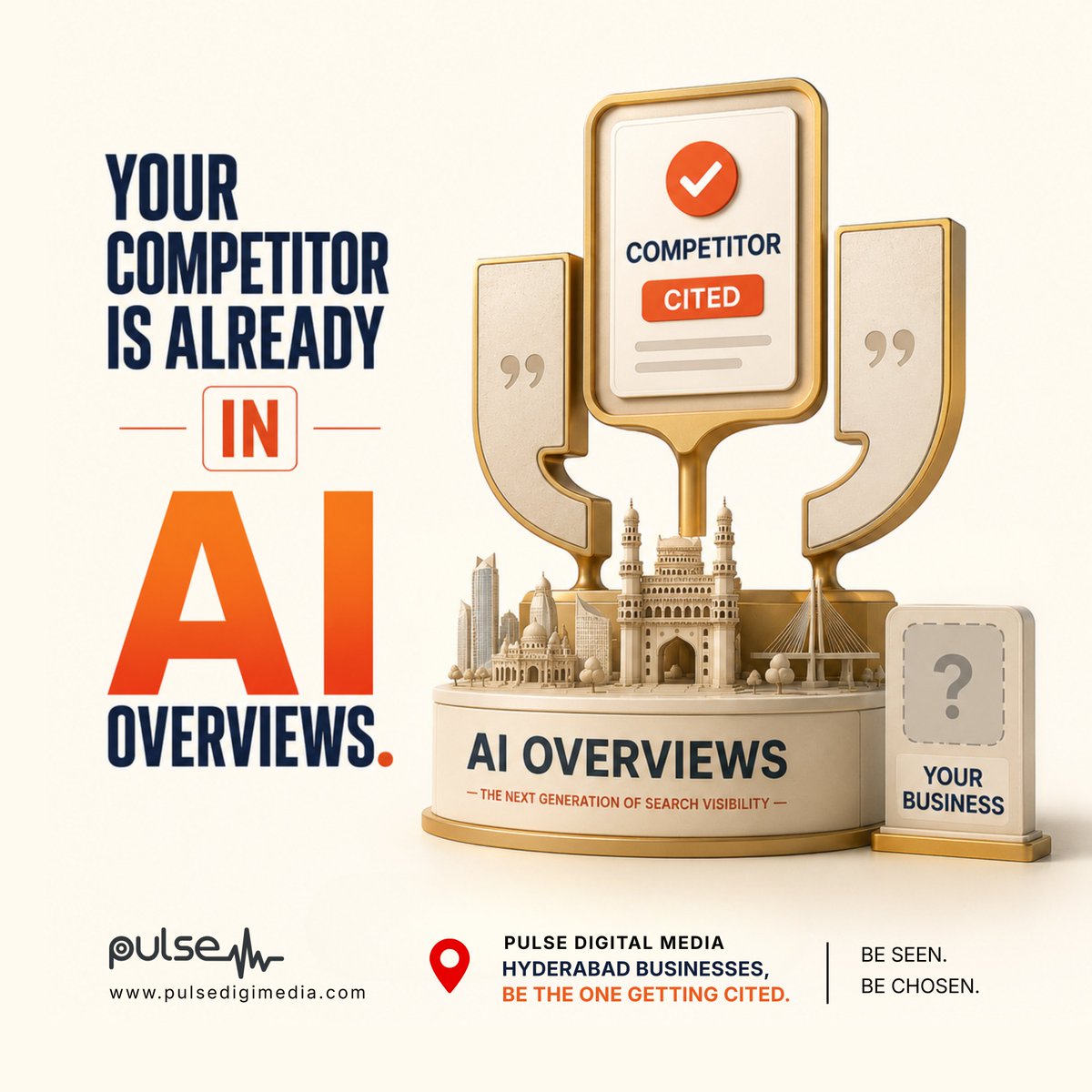 pulsedigimedia's tweet photo. Your Competitor Is In AI Overviews.

https://t.co/3xMRtPUNrO

contact@pulsedigimedia.com
https://t.co/rfruVNMgEz
WhatsApp: +91 9281448250

#pulsedigimedia #AIOverviews #GEO #AISEO #SEO #PulseDigitalMedia https://t.co/jkpjNELcKf