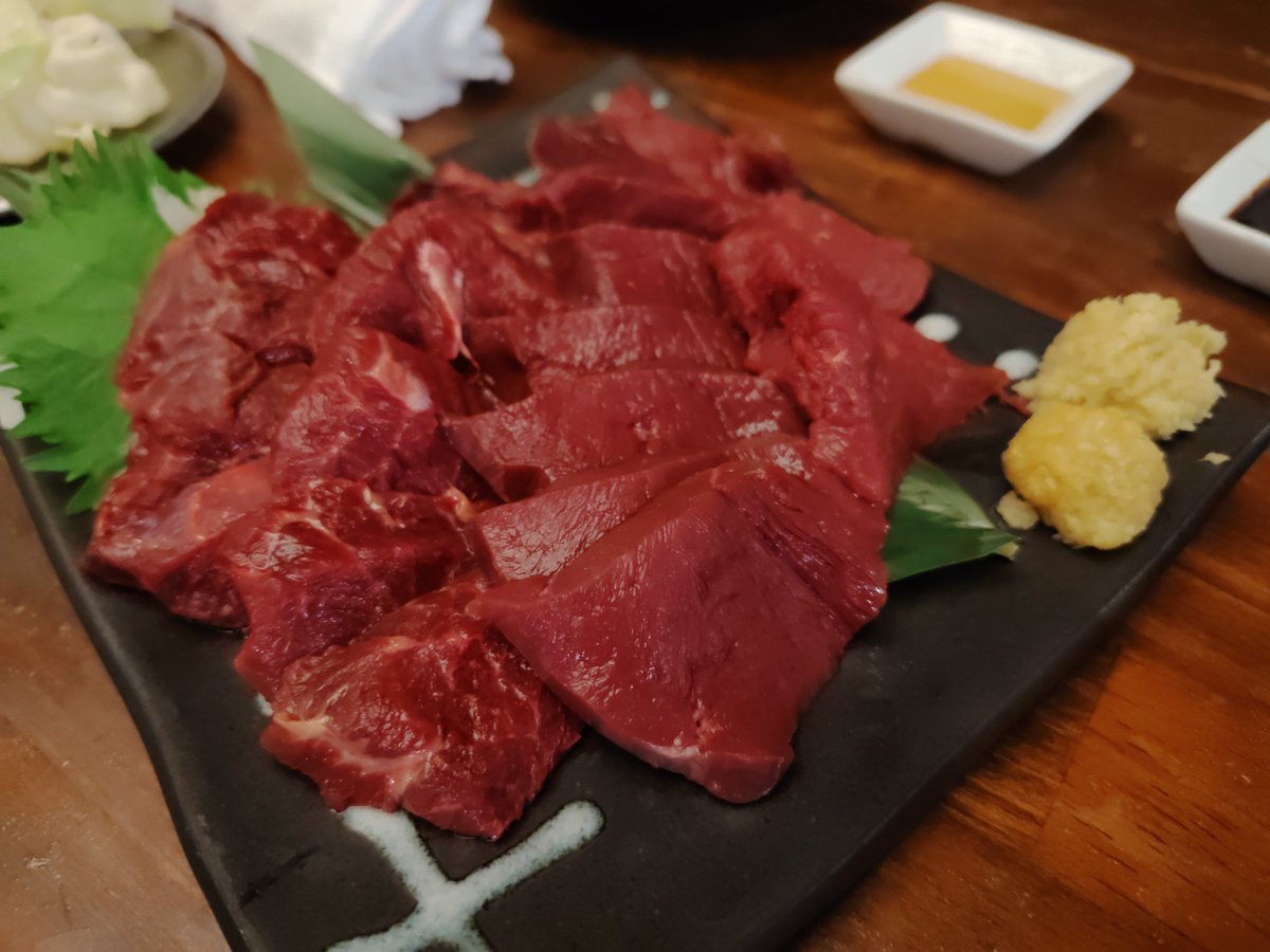 chai_writer's tweet photo. 昨夜は馬肉三昧でした。馬肉ヒレ最高〜！ https://t.co/aln5NGnQI8