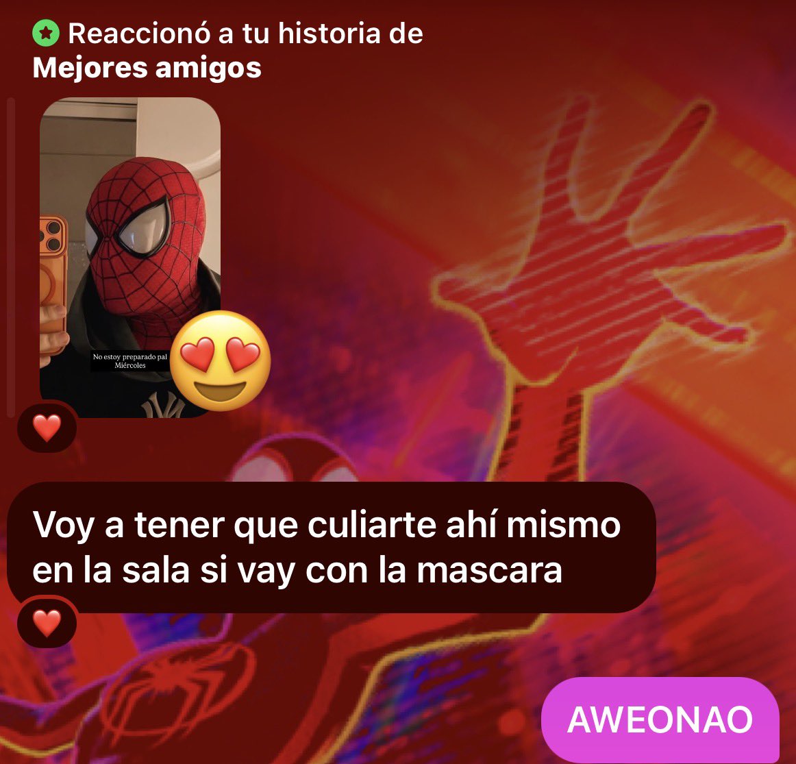 NicofullXD's tweet photo. Le está haciendo mal la fiebre Spiderman 😞 https://t.co/JArurk7QVS