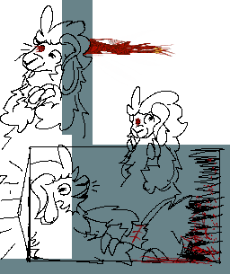 EmojiSheep's tweet photo. (cw gore)
head hurts and i didn't get enough sleep.
these drawings are stupid. https://t.co/eMyAd3ybiZ