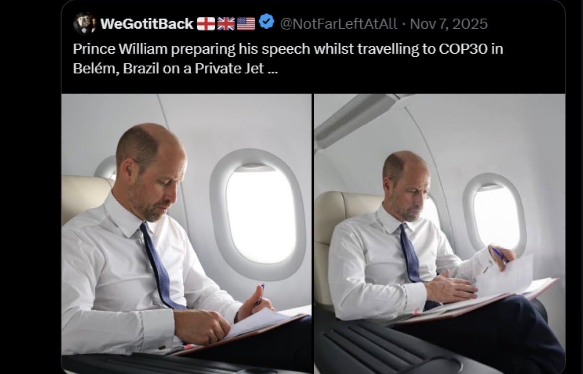 King0243_PJC's tweet photo. Nothing undermines the climate message faster than billionaires and royalty demanding sacrifices they won’t make themselves.
Private jets. Helicopters. Luxury travel.
Then comes another lecture for ordinary people.
If you want credibility, lead by example, not by press release.