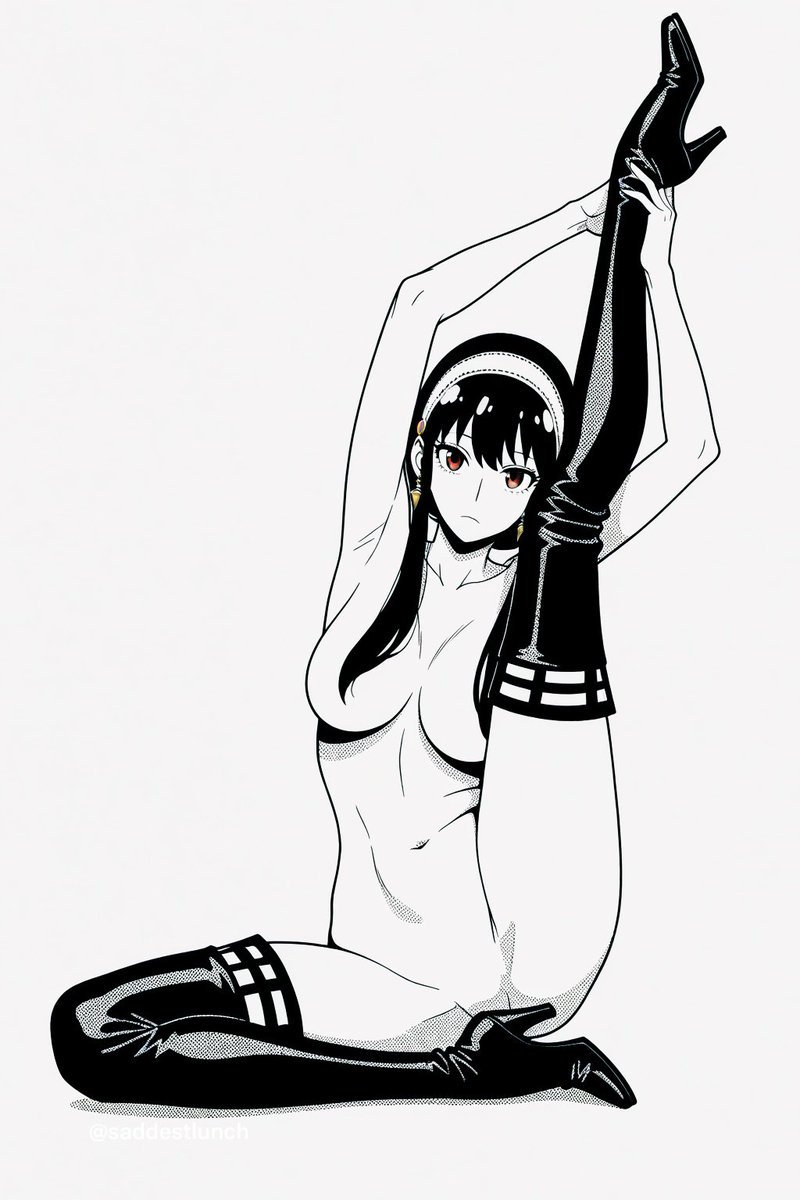 SaddestLunch's tweet photo. Don’t think I posted these, nothing beats Yor in her boots! #yor #yorforger #spyxfamily #loidforger #anime #fanart #waifu #lewd #rule34  #manga #hentai https://t.co/7MVzySe2AI