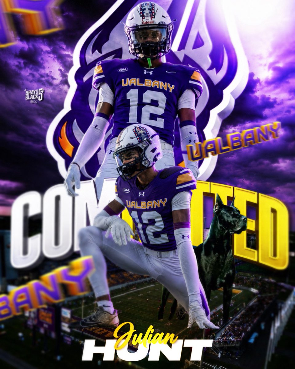 JulianHunt_12's tweet photo. I’m extremely excited to say that after consideration I’ve commited to the university of Albany!

@SVRaiderFB @210ths @Barclay_64 @Alonzo_Mitchell @UAlbanyFootball @UACoachPerk https://t.co/FQ4KcE6WBc