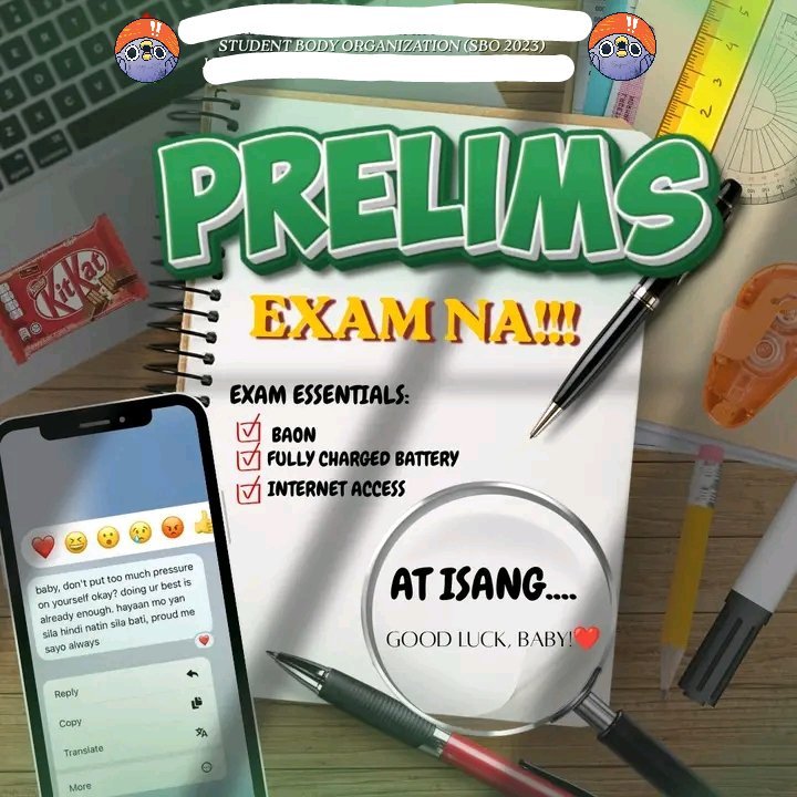 chimeyaaa's tweet photo. post sa SBO page ng school namin, may nag comment na nang iinggit kasi may taga goodluck baby, sabay may reply na “at least naka take pa rin ng prelims, ikaw?” HAJAHAHAHAHAHA TANGINAAAA, DAMI NAMING NAKA HOLD https://t.co/J8Pfh53h1q
