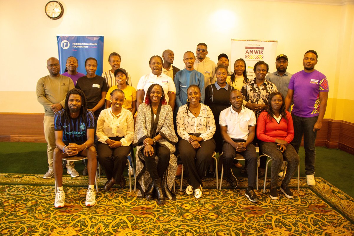 AMWIK's tweet photo. Equipping  local journalists with practical tools in gender-responsive election coverage, AI and digital safety strategies has set a strong operational standard for responsible media coverage. 

Implemented by @AMWIK in partnership with @FNF_Kenya, this training directly addressed the urgent need for ethical and conflict-sensitive reporting frameworks among emerging media practitioners. 

Our goal is to foster a safe, inclusive, and resilient ecosystem that effectively counters misinformation, safeguards journalists from digital and physical threats, and guarantees fair, balanced representation for all.  #SafeSpacesKE