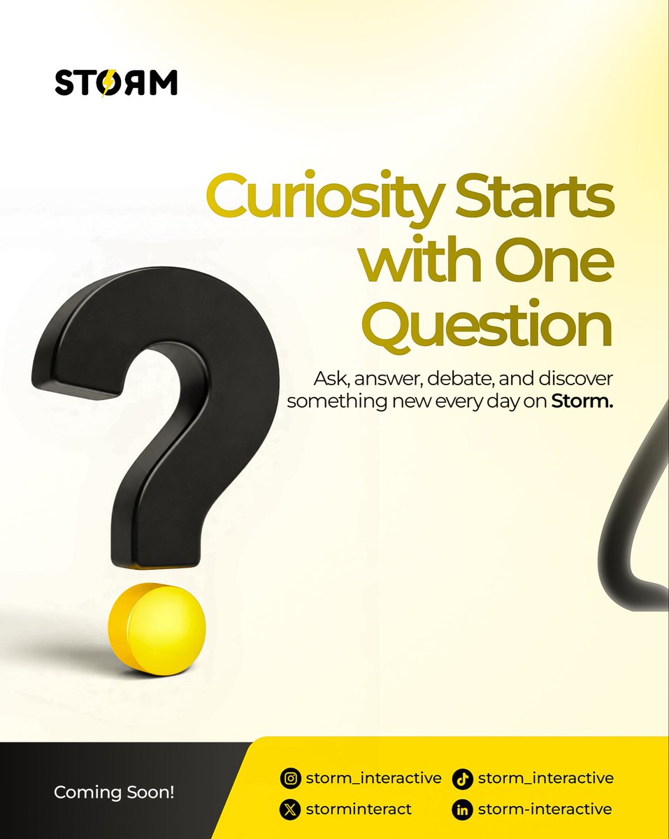 Storminteract's tweet photo. Stay curious, challenge ideas, share your perspective, and discover new ways of thinking through meaningful debates with people who love great discussions.

Join the conversation on Storm.

#StormInteractive #Curiosity https://t.co/0Pulv0fha0