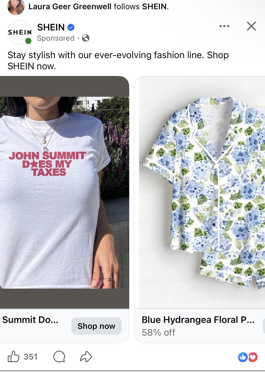 lauraecho's tweet photo. I think Shein has successfully farmed all my data https://t.co/b1xnOsVjHo