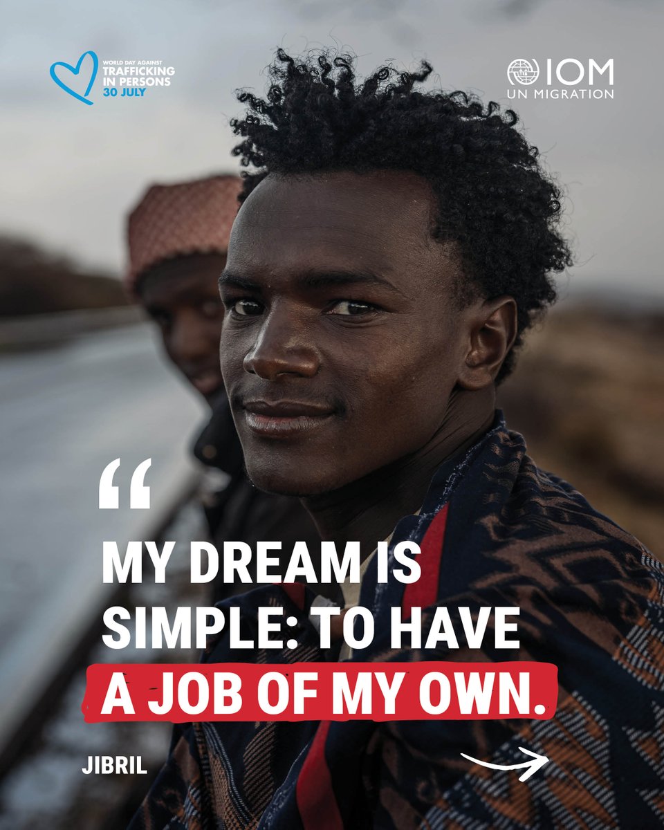 iom_somalia's tweet photo. Jibril's story isn't unique.

Thousands begin their journeys carrying hope—not expecting exploitation.

🔗Read #TheCostOfHope photobook to learn what happens when hope is manipulated 👉: https://t.co/cHY7VAoRKI

#EndHumanTrafficking https://t.co/Ygccid5uBA