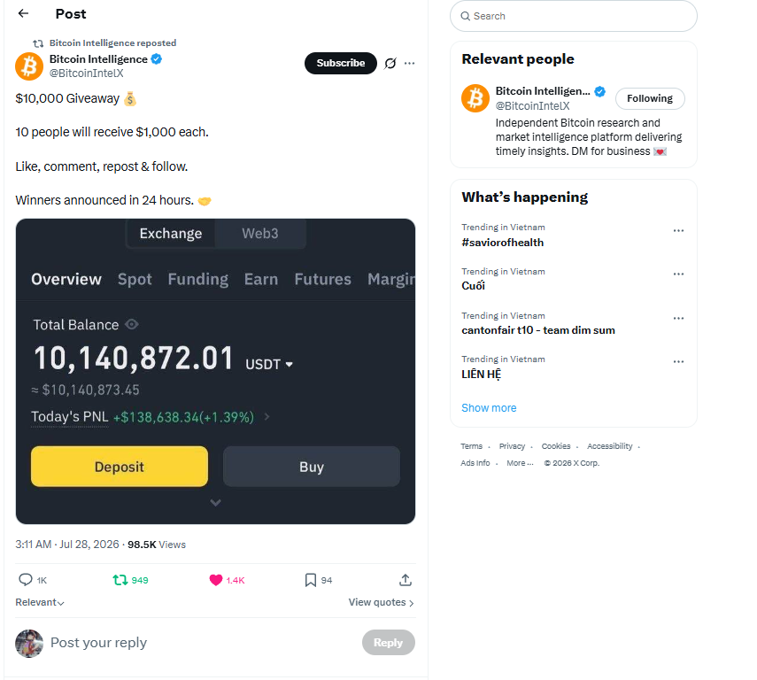 trnh_thien's tweet photo. @BitcoinIntelX Manifesting this balance one day. 🚀📈
@BitcoinIntelX https://t.co/MkG47cIFfb