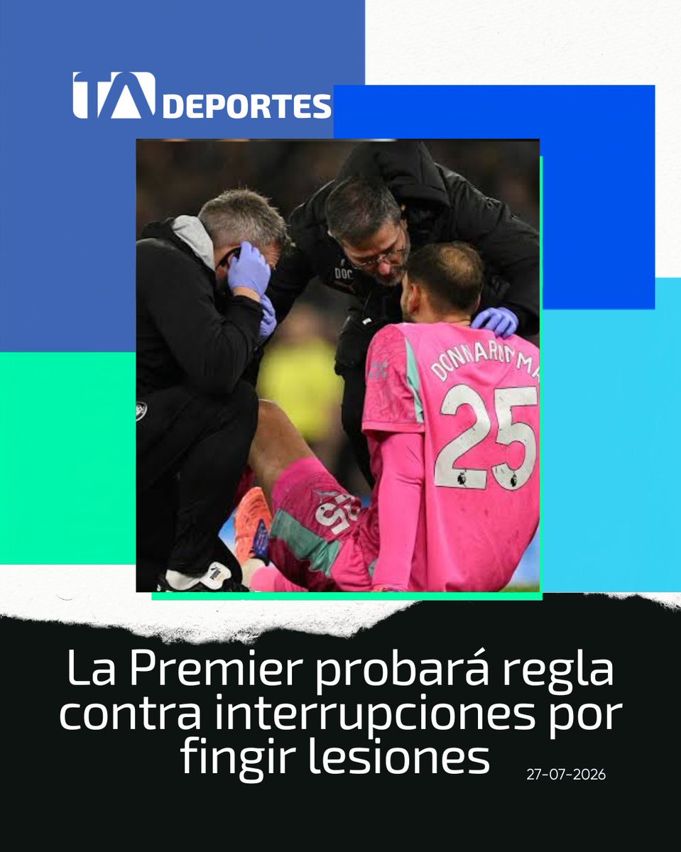 TAdeportesec's tweet photo. https://t.co/Ap6BUNkeV0 👉 El #fútbol inglés probará un sistema para sancionar las interrupciones tácticas provocadas por los porteros durante los partidos. https://t.co/cjEBQFFwCl