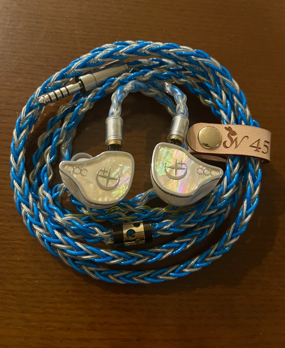 amatou_b_'s tweet photo. 半年ぶりのMNG🍀

SympathieWorks【SW45】
一度壊しちゃって再び🇺🇸に届きました🤣

・音場は過去に試したケーブルで1番広い
・極めてレスポンス良く音に脚色がない
・（音域問わず）音がボヤけず明瞭

元々高域特化のQDC Empress + Mithrylと合わせて、高域はいよいよ限界突破✨ https://t.co/6bKt012waw