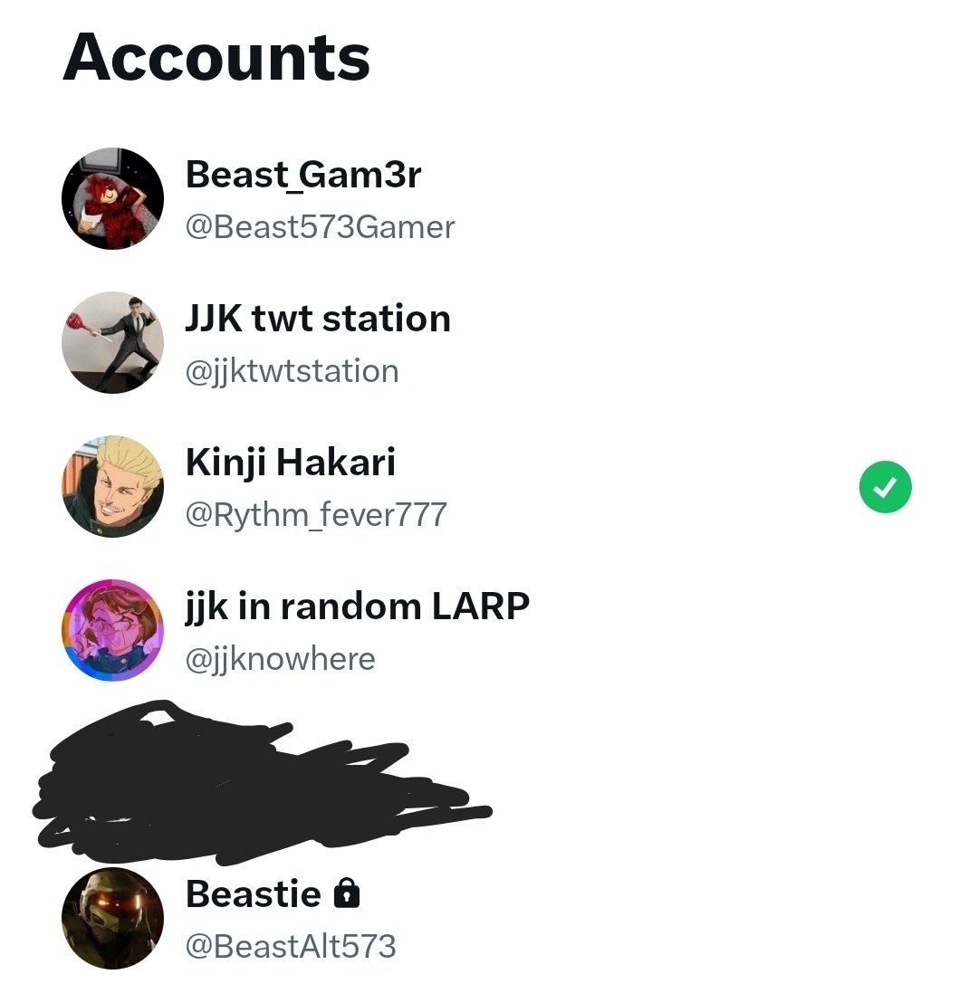 Rythm_fever777's tweet photo. I have 6 accounts and Im more active at my main, Hakari and that black account.(which Im not going to show) https://t.co/H7AsrdJSPS