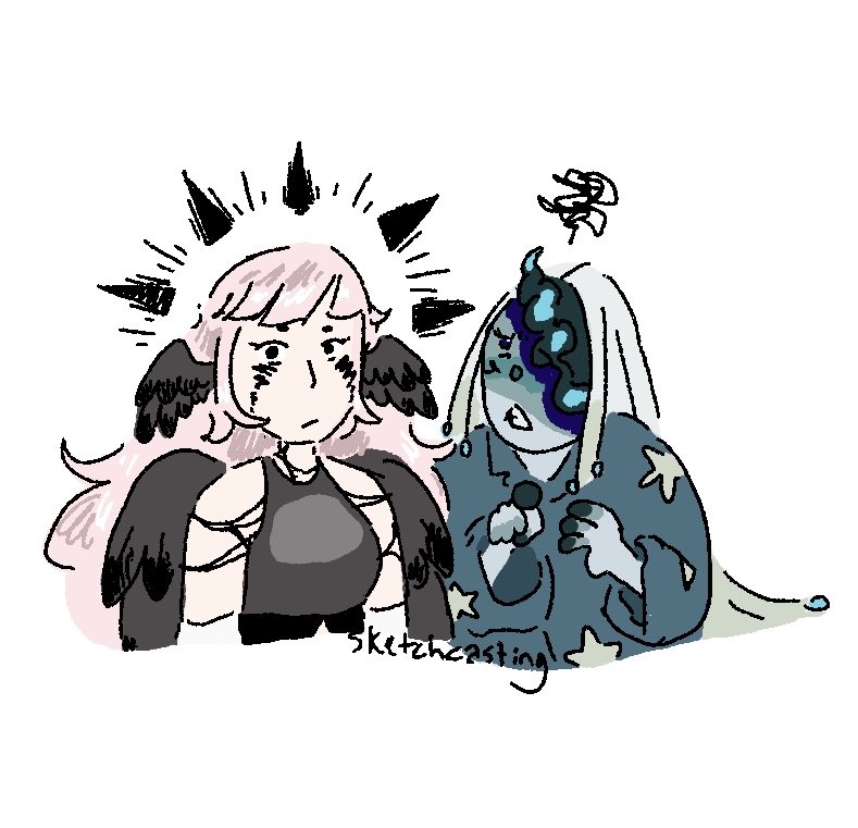 sketchcasting22's tweet photo. Full image of Wizard Bobby’s Sculk transformation with additional doodles of God Claudy and her ^^ Worlds worst pink and blue duo. I am so excited to see what may happen in the future !!
#qsmplive #mcyt #oc #wizard #qsmp https://t.co/qKA5yZ19Mi