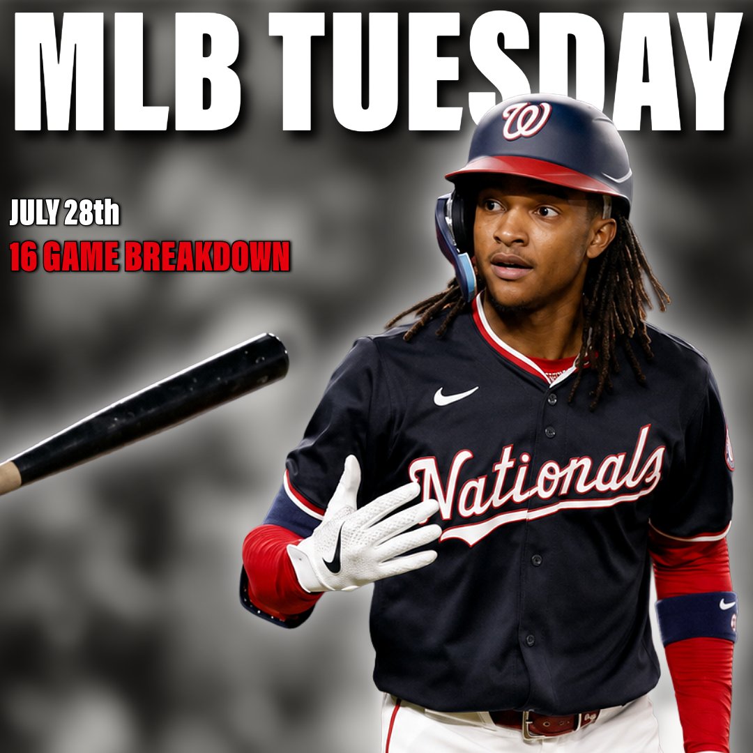 AEProps's tweet photo. MLB Tuesday FULL Slate Breakdown 🚀

We broke down all 16 games on July 28th's MLB Slate...👀

Here's EVERYTHING you need to know before tomorrow's games start! 📊✅