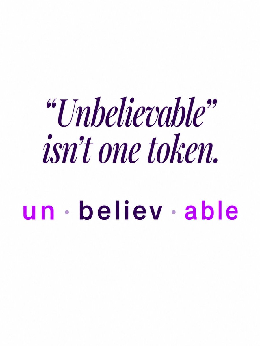 CodeWithHooria's tweet photo. Tokens aren't words.
That's the part nobody explains.

They're small chunks of text.
Sometimes a whole word.
Sometimes half of one.

Save this. Follow for more of this, no fluff.

#AIexplained #tokens #promptengineering #AItools #codingcommunity https://t.co/dy33BACglB
