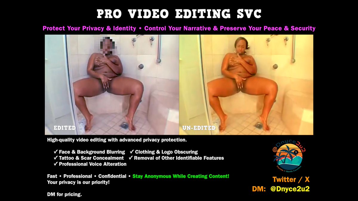 Dnyce2u2's tweet photo. PRO VIDEO EDITING SVC #ContentCreator #CreatorTools #VideoEditing #Privacy #DigitalPrivacy #CreatorSupport #OnlineSafety #ContentCreation #CreatorEconomy #FanCreators #OnlyFansCreator #FanslyCreator #FaceBlur #VoiceChanger https://t.co/xgpcOSKWLP