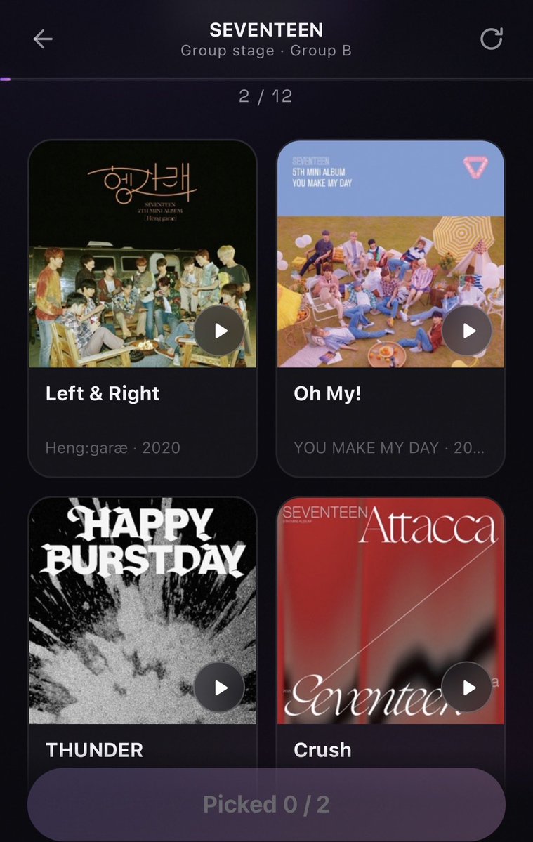 svtattacca's tweet photo. attempted the svt song world cup and instantly gave up at round 2 because how do you want me to pick https://t.co/CqStVVIFmj