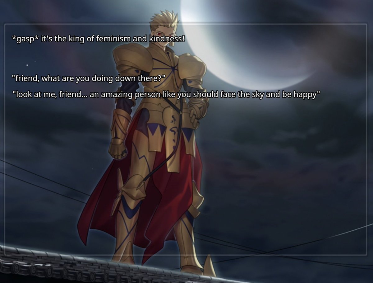 yuujimaxxing's tweet photo. "gilgamesh is evil and bad" ok what is this then https://t.co/JqR3oTCrkS