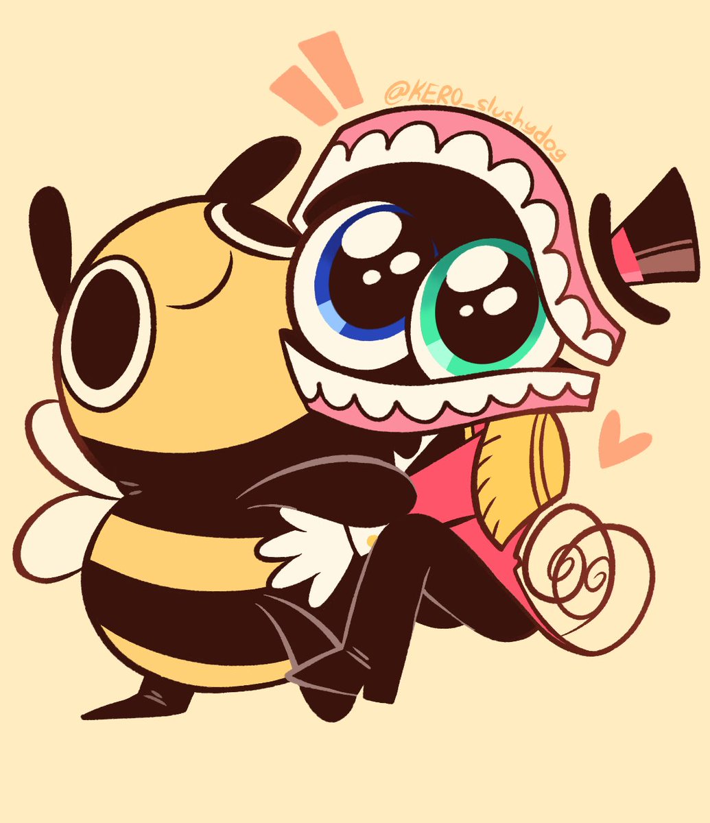 KERO_slushydog's tweet photo. If you want to adopt this cute lil' baby Caine, well you're in luck, buddy!!! 🐝 (im gonna use this as my pfp rn) https://t.co/ncG8YeKt3r