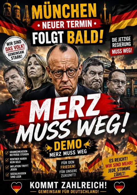 MisterXY122025's tweet photo. Merz, zurücktreten
#EsReicht
#Neuwahlen 
So geht´s einfach nicht mehr weiter https://t.co/VSMT5dcjlJ