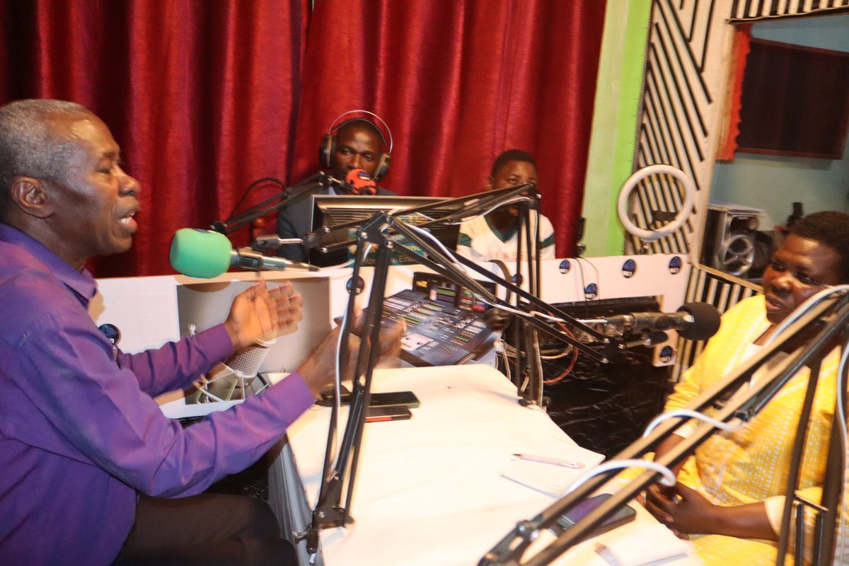 DepSecretaryGen's tweet photo. After addressing NRM barazas on Monday, I and MP James Kakooza spoke to the people of Lyantonde through Voice of Lyantonde FM, where we encouraged residents to turn out in large numbers to participate in today's elections and to uphold peace. https://t.co/jqyheKM0lO