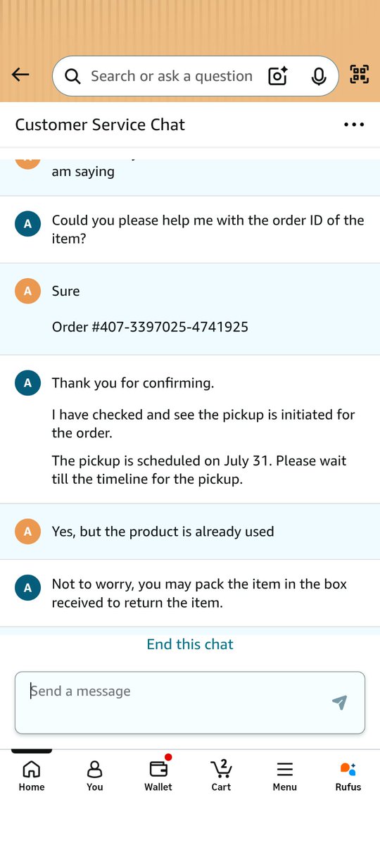 Ank17gupta's tweet photo. @AmazonHelp @amazonIN @amazon @amazonIN Amazon did not honor the promise, now it wants me to return even after knowing that the item is used.
I want a email saying that amazon is aware that the item is in used condition and that the refund won't be blocked because of it after return. https://t.co/OpEOitaLsx