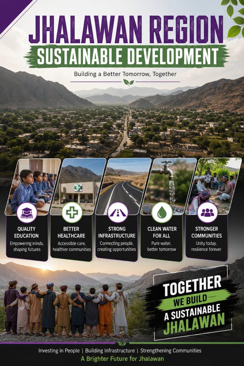 Nadar_buzdar's tweet photo. Jhalawan is building a sustainable future through better education, healthcare, modern infrastructure, and essential public services, creating stronger and more resilient communities.
#Jhalawan #SustainableDevelopment #CommunityDevelopment #Infrastructure https://t.co/Lt6epl3rdL