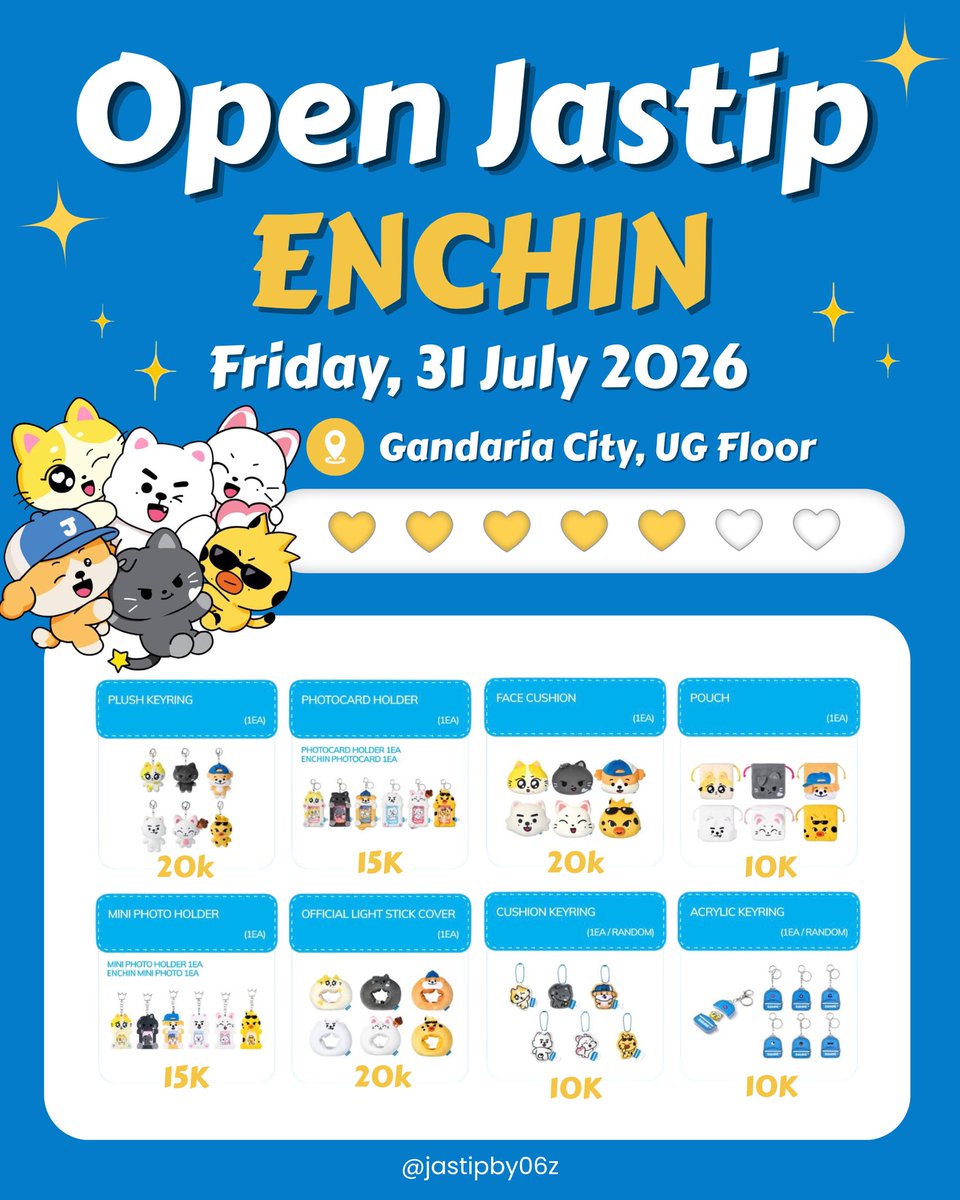 jastipby06z's tweet photo. 🛍️ OPEN JASTIP ENCHIN POP-UP STORE INDONESIA 31 JULI 2026 🛍️

💸 Fee around 10k–20k tergantung besar barangnya 

💳 DP 50% (pelunasan setelah barang secured)

👥 Akan dibuat Group Order
📍 Jakarta
🛒 Checkout via 🍊
❌ Exc packing &amp; admin shopee
📩 Order : https://t.co/YmK21cvGbH https://t.co/bjhvG548Sr