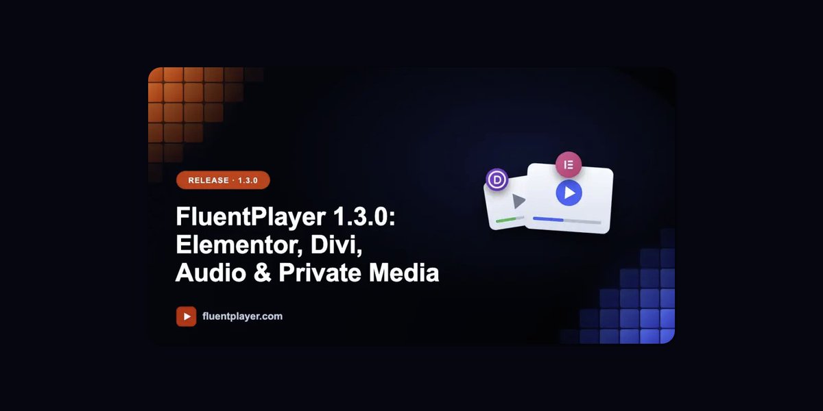 Ahoidev's tweet photo. FluentPlayer Now Supports Audio, Private Media &amp; Elementor 👉 https://t.co/sPk7Y76QLg #WordPress #videoplayer https://t.co/mZ0AzRnt1e