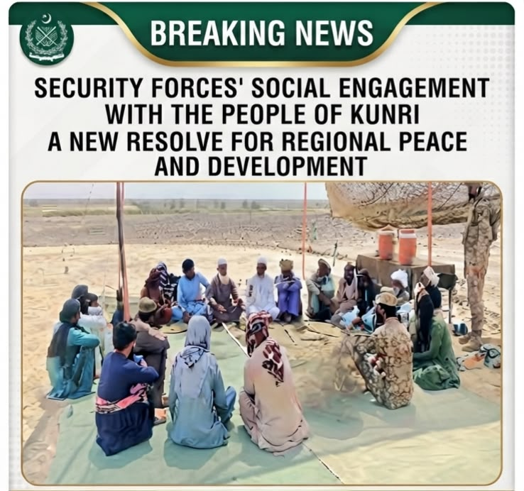 Nadar_buzdar's tweet photo. Security forces met with the elders and residents of Kunri to promote peace, cooperation, and regional development, reinforcing a shared commitment to stability and community progress.
#SecurityForces #Kunri #PeaceAndDevelopment https://t.co/34nO9FJPaD