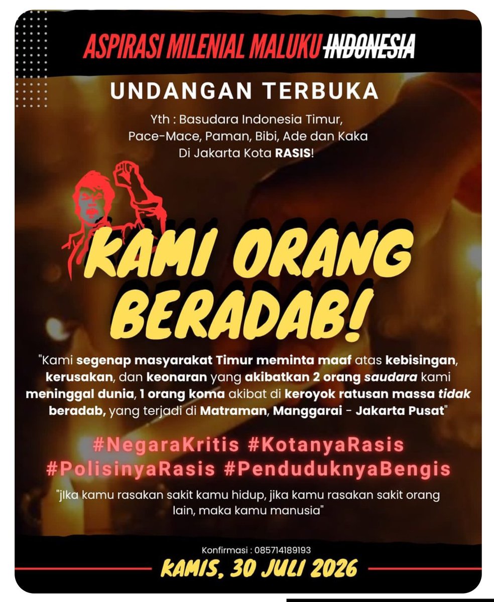 IndrieRahman's tweet photo. @Gank_Of_Petojo @PecintaSejarah2 Di tambah lagi ini... Kata Indonesianya di coret dan bilang jakarta kota rasis dan massa tdk beradab... yg bikin ulah siape yg merasa dizholimin siape... ngajak perang ni mah...!! https://t.co/mBml797dk8