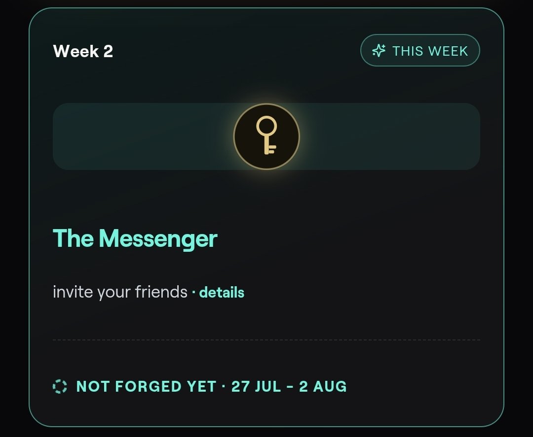 Jonathan__offic's tweet photo. The The Messenger mission (Week 2) is fully completed on my side…
But it still says « NOT FORGED YET » 😤
Invite friends done, yet nothing.
Is it registered or is there a bug?

Who else has the same one? 🤔

#xPortal $EGLD @xPortalApp https://t.co/YQdNpNCkOh