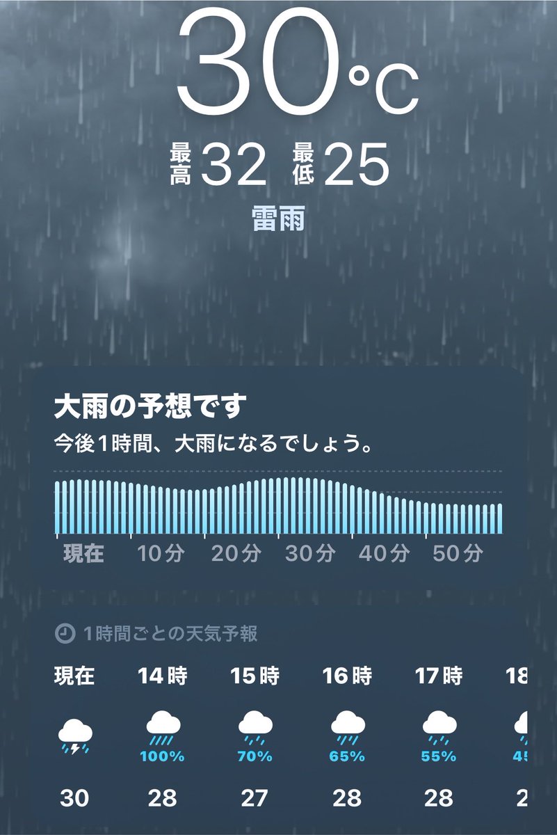 pyopyo2525's tweet photo. …出かけようとしたさ
なーんか風強そうな音する気が…
ん？ゴロゴロ言ってね？
( 'ω')ﾌｧ???雨&amp;雷えぐいんだが？
もうちょい早くに動いとったら終わってた

こりゃ神が
引きこもり推奨しとるわ_(-ω-`_)⌒)_ https://t.co/7Dezo2ZJ7S