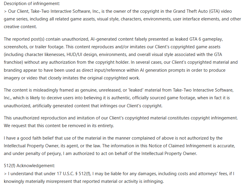vxunderground's tweet photo. Marek, you goofy son of a bitch, with your goofy ass man-bun and bullshit risk compliance job, it isn't AI generated footage you lying little bitch.

If you're going to file a DMCA takedown request, you should write it's because RockStar games was compromised by an autistic teenager in the UK who social engineered HelpDesk support from an Amazon FireStick in a hotel room

I obviously can't file a counter claim, I'm a stinky nerd and you're representing a multi-billion dollar company, but I want you to know that you're a pussy and nobody at your job respects you

Have a nice day