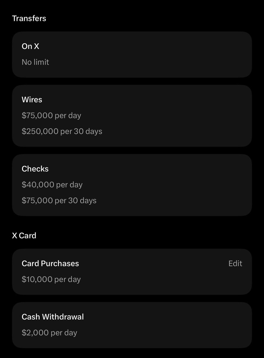 XPressHouseHQ's tweet photo. JUST IN: 𝕏 Money is now rolling out to U.S. Premium and Premium+ subscribers.
Features include: • Free instant transfers on X
• Up to 6% APY
• 3% cashback with the 𝕏 Card
• Early direct deposit
• FDIC insurance up to $10M via cash sweep
#XPressHouse #XMoney #Fintech #ElonMusk #Banking