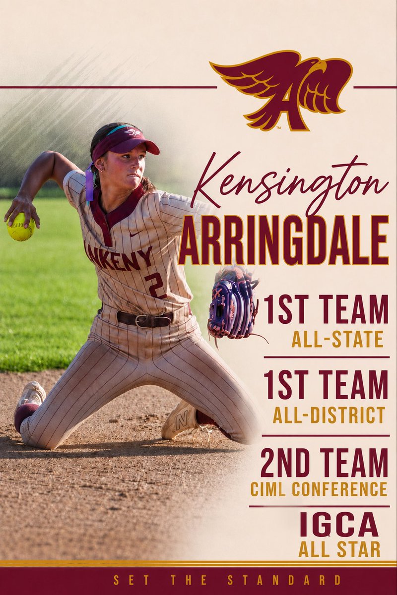 AnkenySoftball's tweet photo. Congratulations @kensiarringdale  on an amazing senior year! https://t.co/vM0Fag5U1p